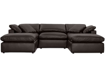 Aria Modular 3-Seat Sectional with 2 Ottomans in Premium Italian Leather