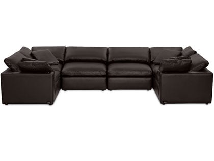 Aria Modular 6-Seat U-Shaped Sectional in Premium Italian Leather