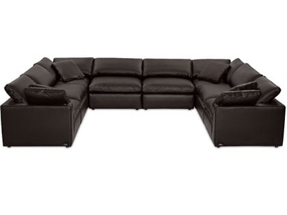 Aria Modular 8-Seat U-Shaped Sectional in Premium Italian Leather