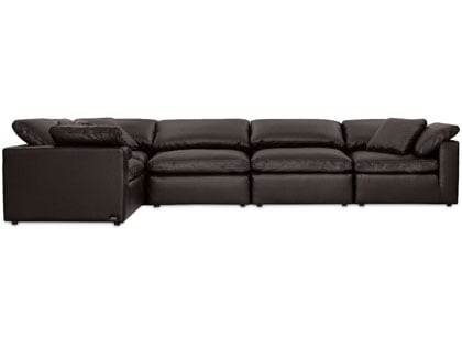 Aria Modular L-Shaped 5-Seat Sectional in Premium Italian Leather