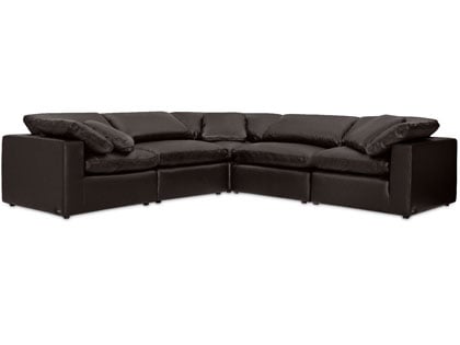 Aria Modular 5-Seat L-Shaped Sectional in Premium Italian Leather