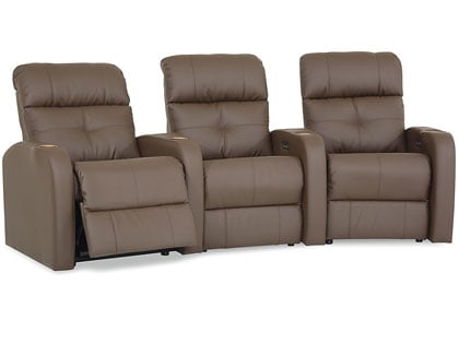 tan leather theater seating
