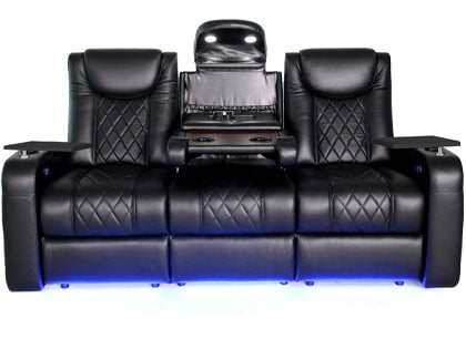 leather power reclining sofa with power headrest
