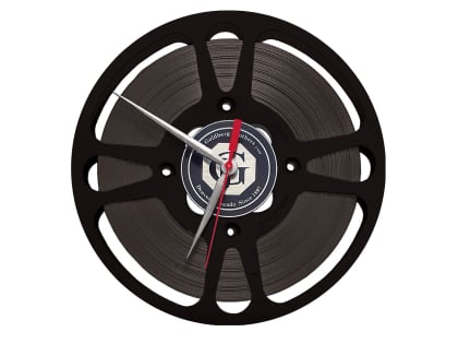 black reel clock