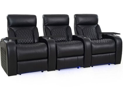 octane bliss black basement furniture with heat and massage
