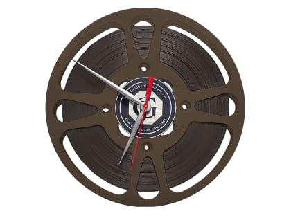 brown reel clock