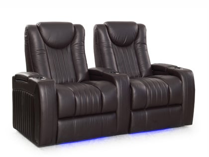 octane oasis black leather recliner with massager and usb port
