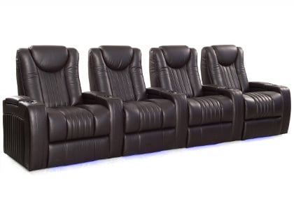 octane oasis black leather recliner with massager and usb port
