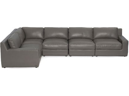 Metro Modular L-Shaped 5-Seat Sectional in Premium Italian Leather