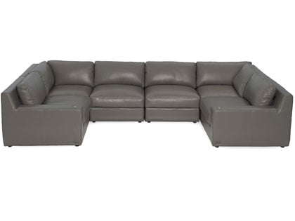 Metro Modular 6-Seat U-Shaped Sectional in Premium Italian Leather