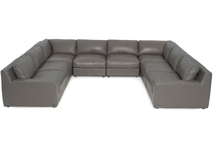 Metro Modular 8-Seat U-Shaped Sectional in Premium Italian Leather