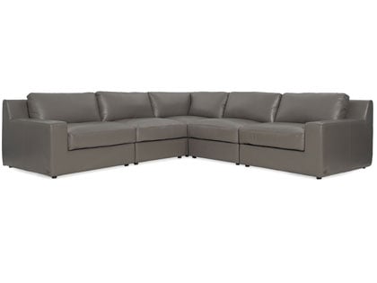 Metro Modular 5-Seat L-Shaped Sectional in Premium Italian Leather