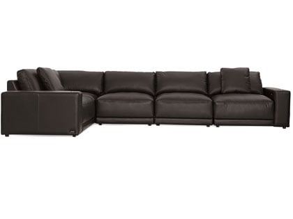 Mirage Modular L-Shaped 5-Seat Sectional in Premium Italian Leather