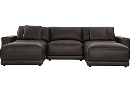 Mirage Modular 3-Seat Sectional with 2 Ottomans in Premium Italian Leather