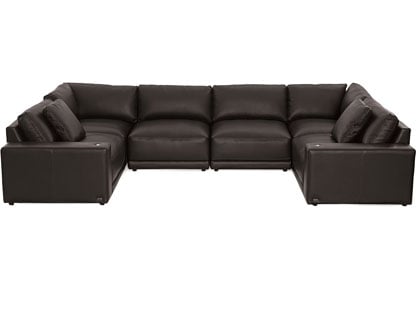 Mirage Modular 6-Seat U-Shaped Sectional in Premium Italian Leather