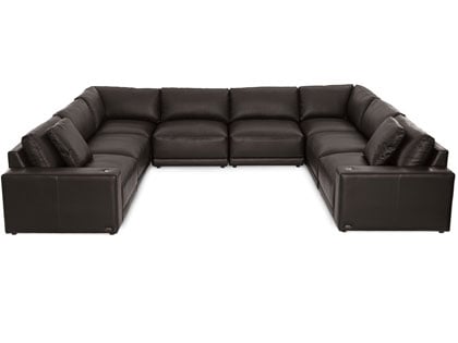 Mirage Modular 8-Seat U-Shaped Sectional in Premium Italian Leather