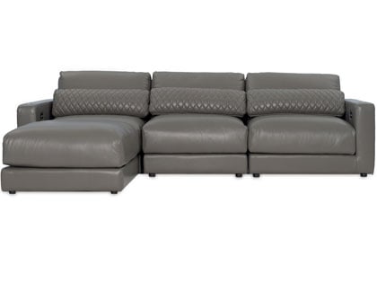 Sky Modular 3-Seat Sectional with Ottoman in Premium Italian Leather