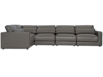 Sky Modular L-Shaped 5-Seat Sectional in Premium Italian Leather