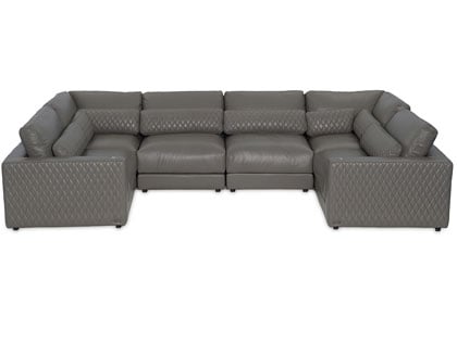 Sky Modular 6-Seat U-Shaped Sectional in Premium Italian Leather