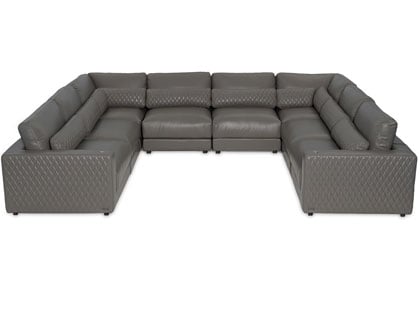 Sky Modular 8-Seat U-Shaped Sectional in Premium Italian Leather