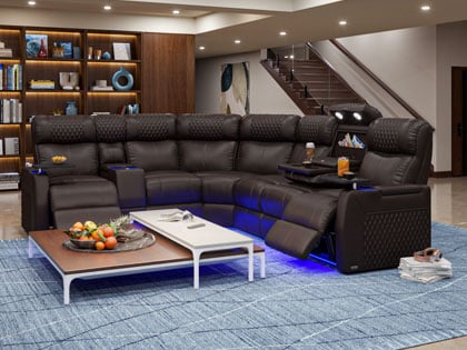 Small Media Room Sectionals Space Saving Home Theater Sectionals