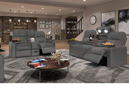 leather living room sets in genuine black leather