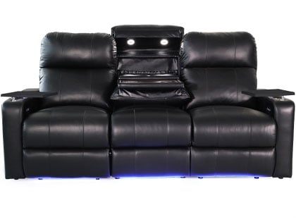 black leather reclining couch