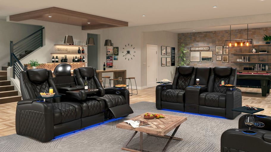 make a living room with dark core style, black and red wine, lik 